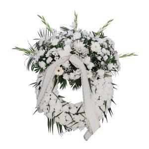 19. CORONA DE CLAVELES BLANCOS