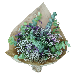 1. RAMO CON EUCALIPTO, PANICULATA Y LIMONIUM MORADO